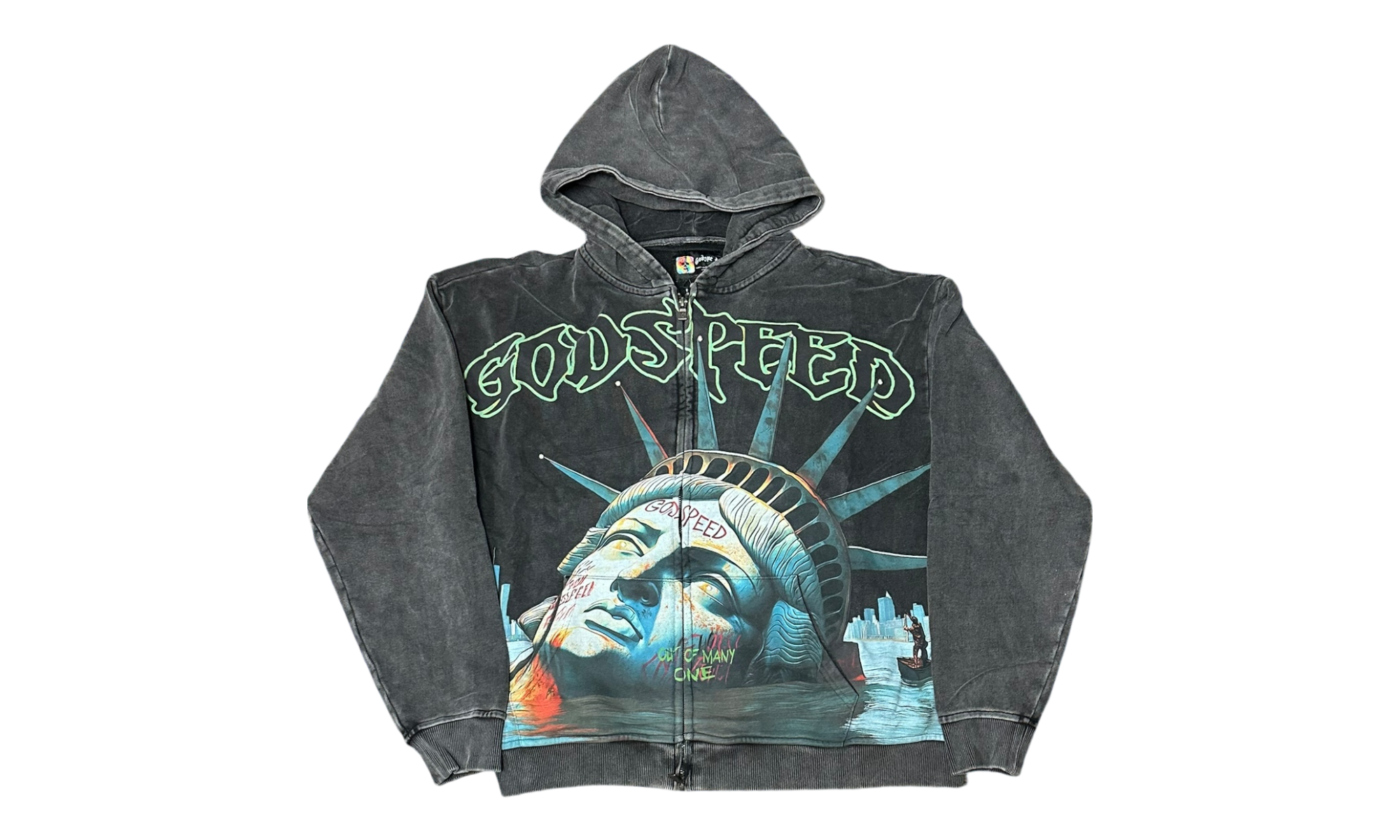 Godspeed Sunken Liberty Grey Wash Zip-Up Hoodie-Bullseye Sneaker Boutique