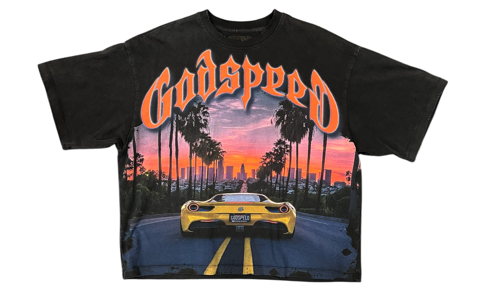 Godspeed Sunset Boulevard Washed Black T-Shirt (PreOwned)-Bullseye Sneaker Boutique