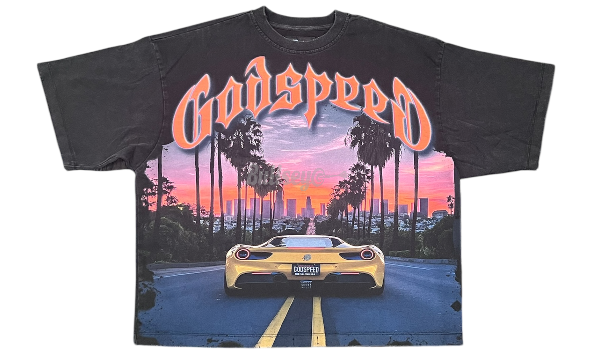 Godspeed Sunset Boulevard Washed Black T-Shirt-Bullseye Sneaker Boutique