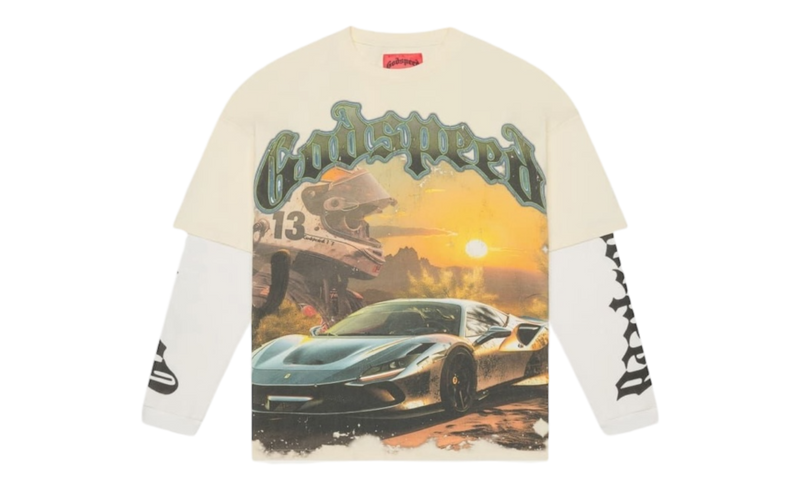 Godspeed Sunset Drift Layered Bone Longsleeve T-Shirt-Bullseye Sneaker Boutique