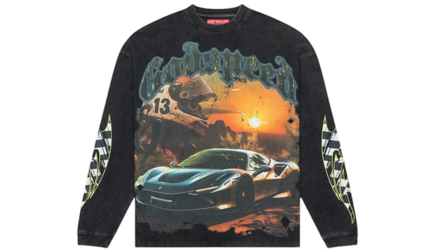 Godspeed Sunset Drift Washed Black Longsleeve T-Shirt-Bullseye Sneaker Boutique