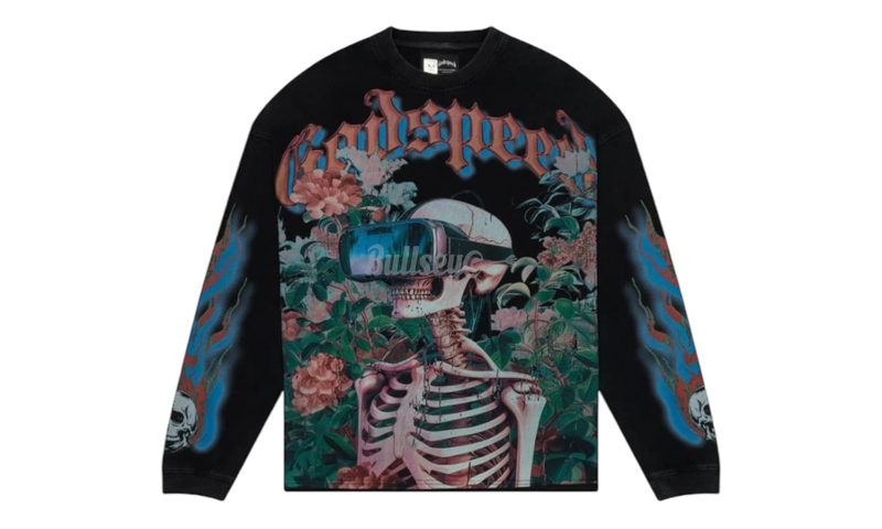 Godspeed Vision Flowers Black Wash Longsleeve T-Shirt-Bullseye Sneaker Boutique