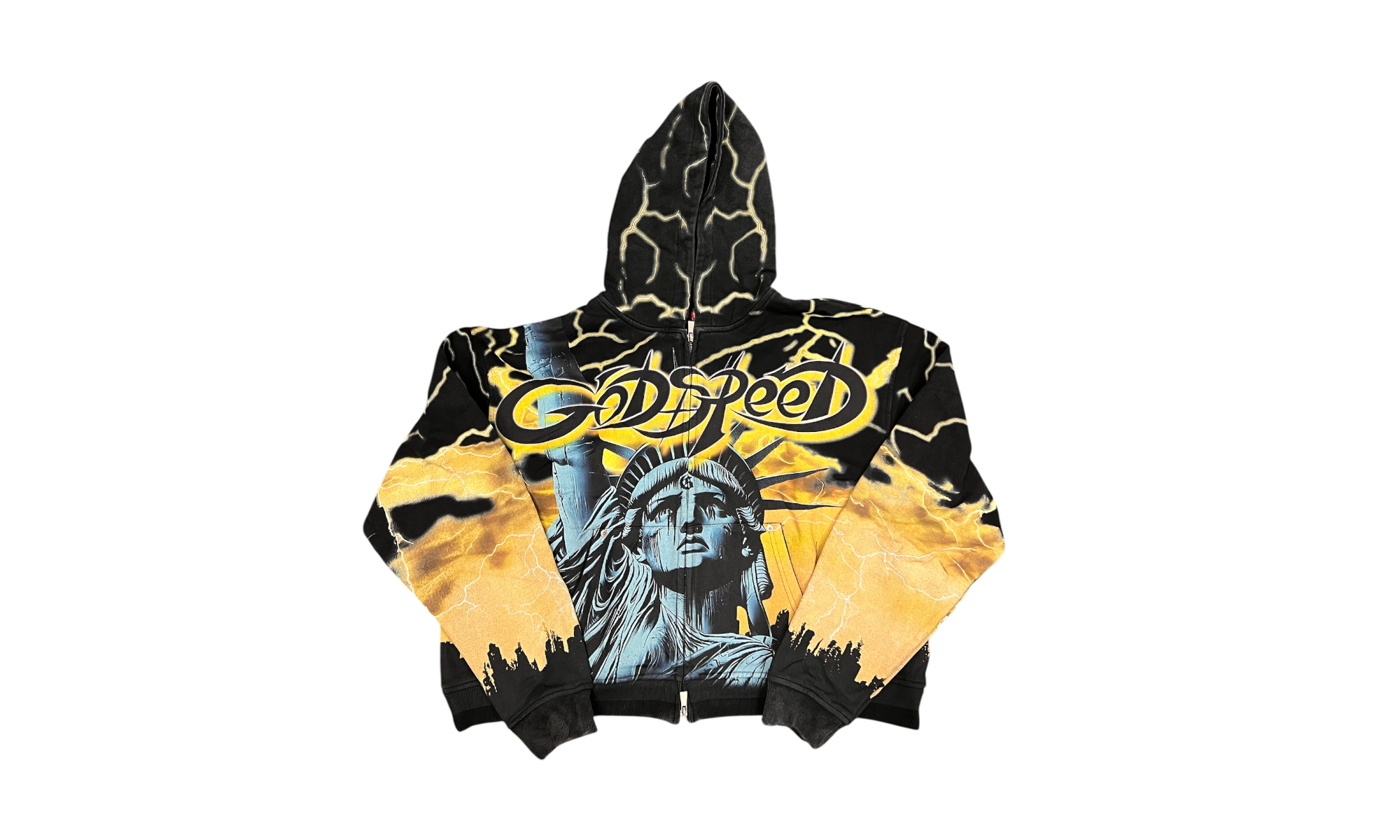 Godspeed Yellow Voltage Black Zip-Up Hoodie-Bullseye Sneaker Boutique