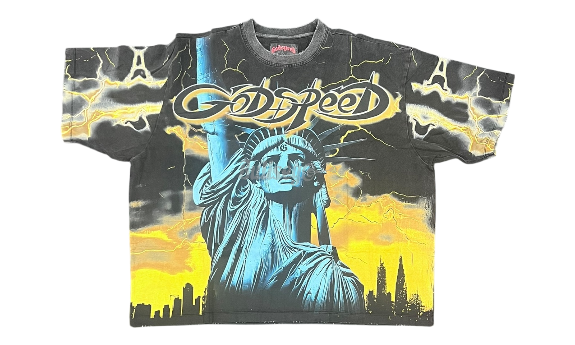 Godspeed Yellow Voltage Washed Black T-Shirt-Bullseye Sneaker Boutique