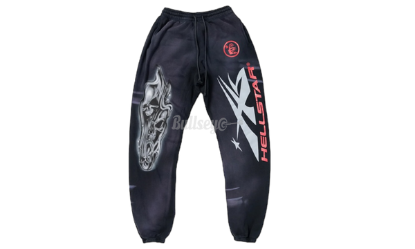 Hellstar Airbrushed Skull Black Closed Elastic Bottom Sweatpants-AIR delta HIGH jordan