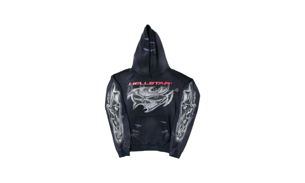 Hellstar Airbrushed Skull Black Hoodie-Bullseye good Sneaker Boutique