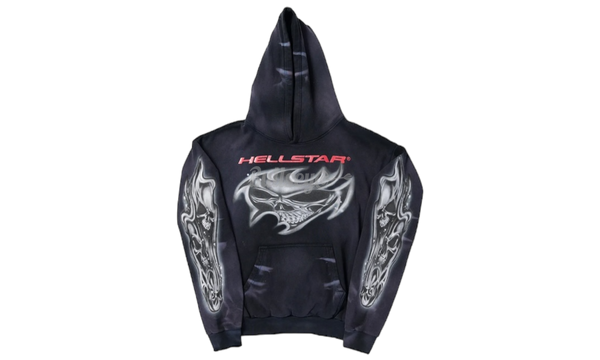 Hellstar Airbrushed Skull Black Hoodie-Urlfreeze Sneakers Sale Online