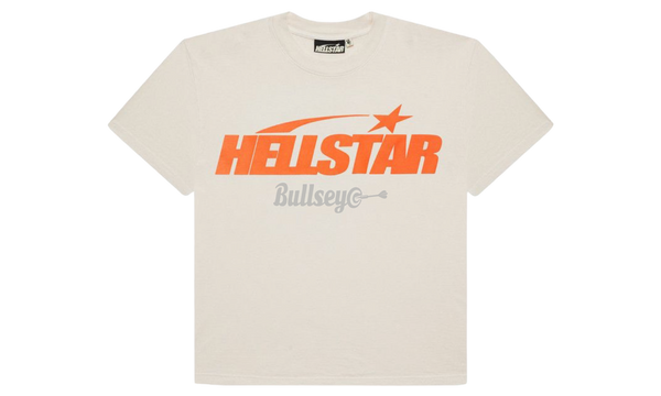 Hellstar Classic T-Shirt (Regular Logo) White/Orange-adidas NMD_R1 Core Black Running White Black Trico Stripes