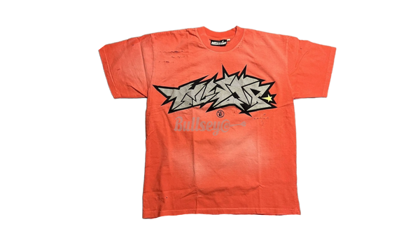 Hellstar Crack Paint Red T-Shirt-B5 Polish laces sneakers