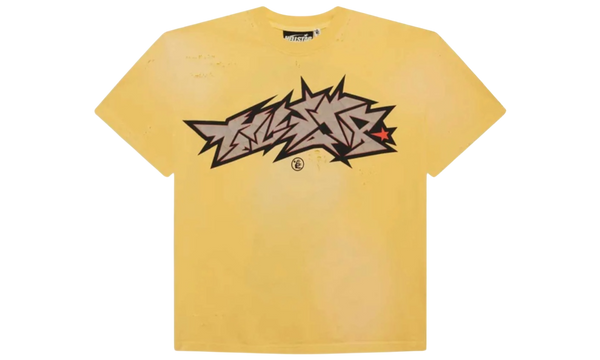 Hellstar Crack Paint Yellow T-Shirt-Bullseye Sneaker Boutique