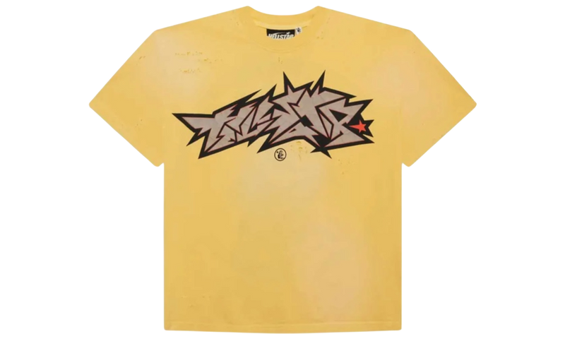 Hellstar Crack Paint Yellow T-Shirt-Bullseye Sneaker Boutique