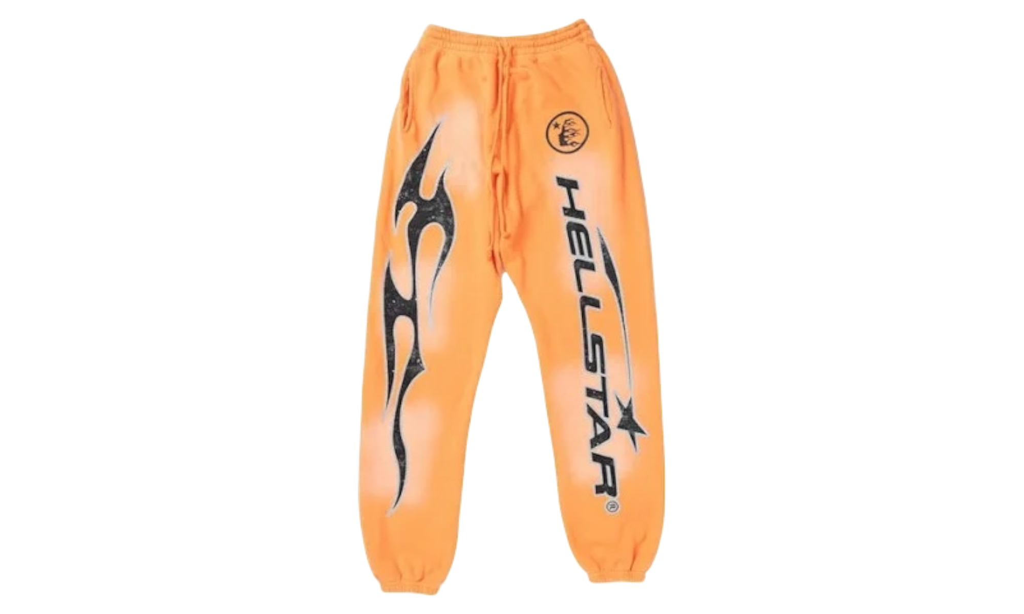 Hellstar Fire Orange Dye Closed Elastic Bottom Sweatpants (PreOwned)-Bullseye Sneaker Boutique
