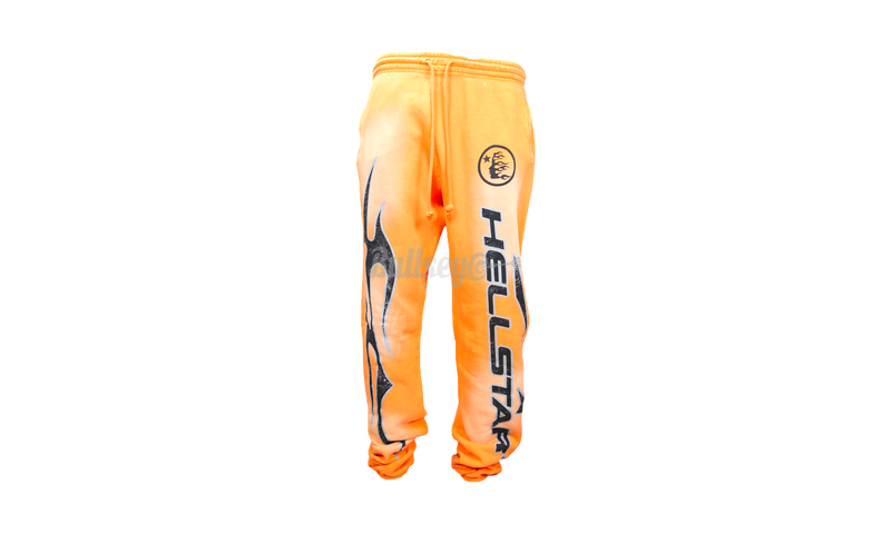 Hellstar Fire Orange Dye Closed Elastic Bottom Sweatpants-Camper Alright boots