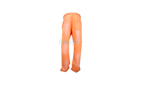 Womens Fire Orange Dye Flare Bottom Sweatpants