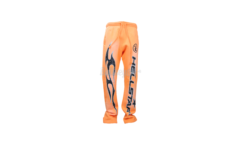 Hellstar Fire Orange Dye Flare Bottom Sweatpants-love moschino sneakers mit logo print item