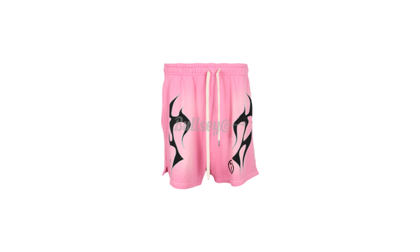 Hellstar Flame Shorts Pink-B5 Polish laces sneakers