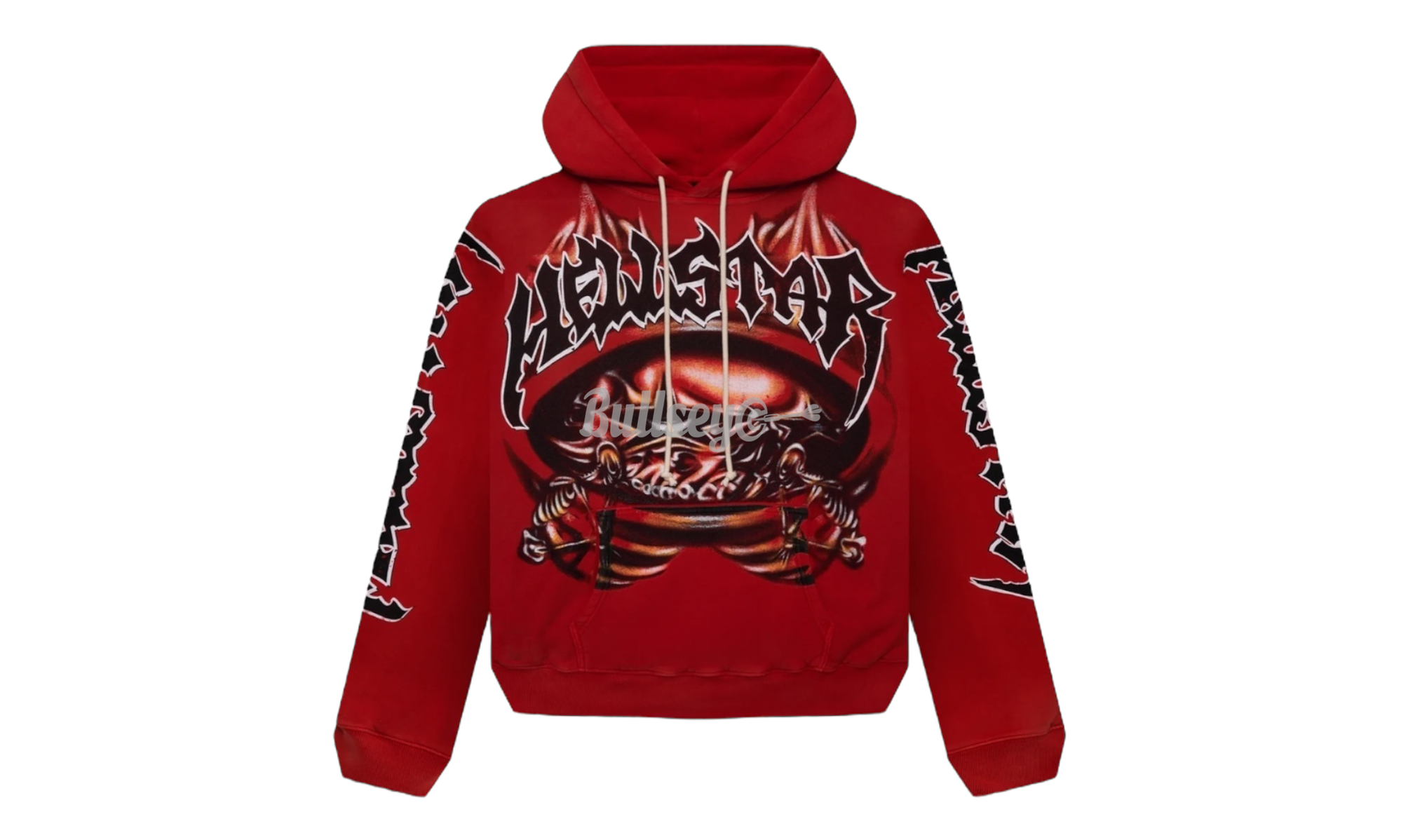 Hellstar Halloween Skeleton Airbrushed Red Hoodie-Bullseye Sneaker Boutique