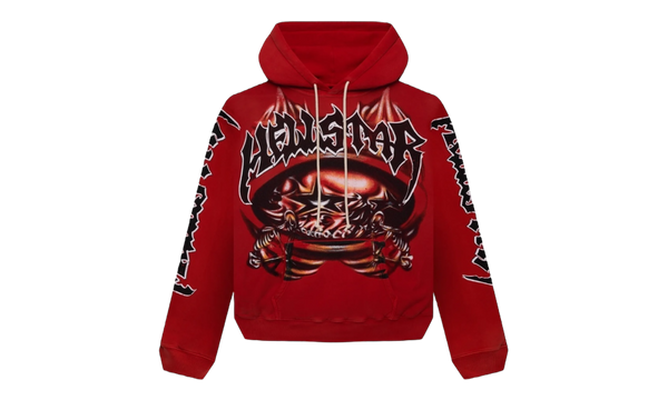 Hellstar Halloween Skeleton Airbrushed Red Hoodie-Bullseye Sneaker Boutique