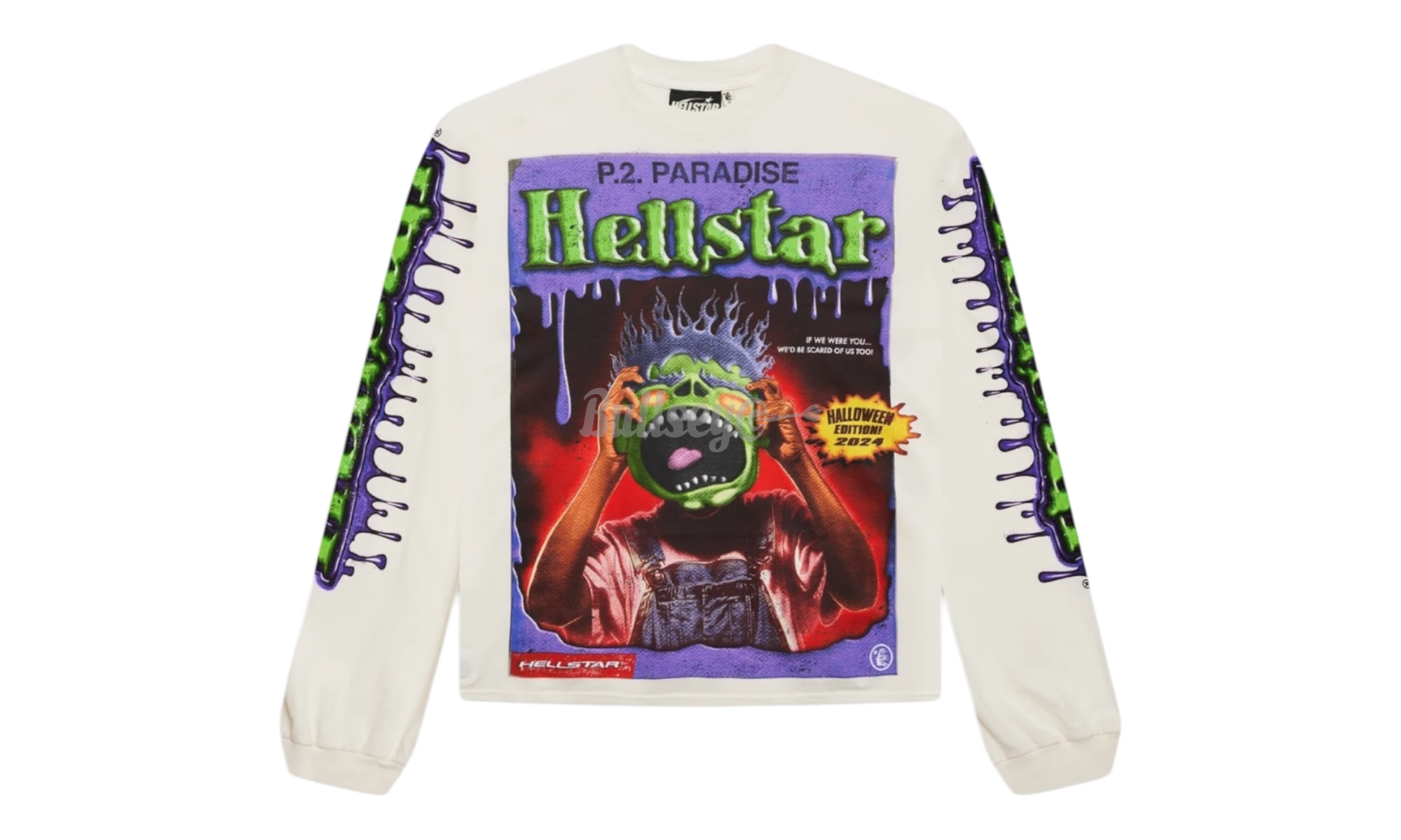 Hellstar Horror Book White Longsleeve T-Shirt-Bullseye Sneaker Boutique