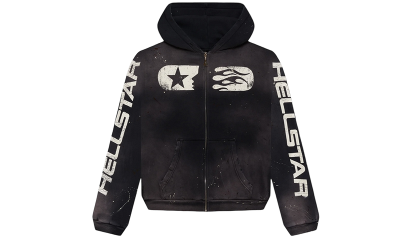 Hellstar Studios Black Zip-Up Hoodie-Bullseye Sneaker Boutique