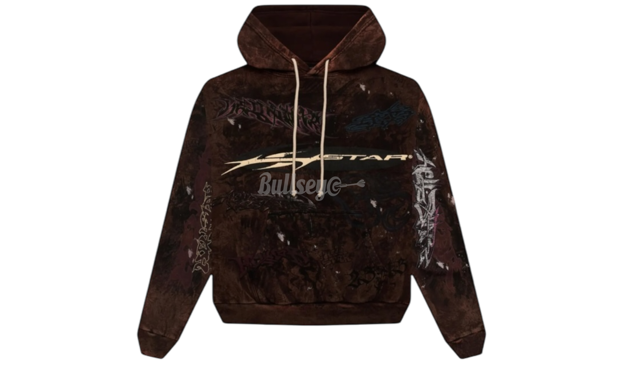 Hellstar Studios Graffiti Brown Hoodie-Bullseye Sneaker Boutique