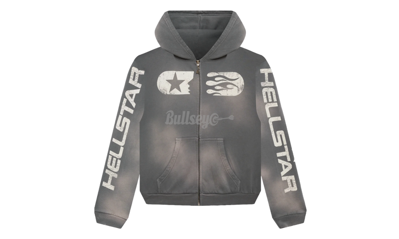 Hellstar Studios Grey Zip-Up Hoodie (PreOwned)-Bullseye Sneaker Boutique