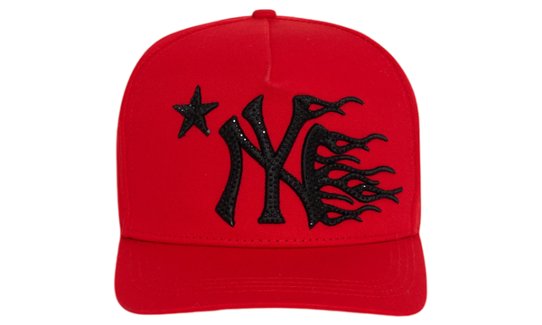 Hellstar Studios NY Red/Black Rhinestone Snapback-Bullseye Sneaker Boutique