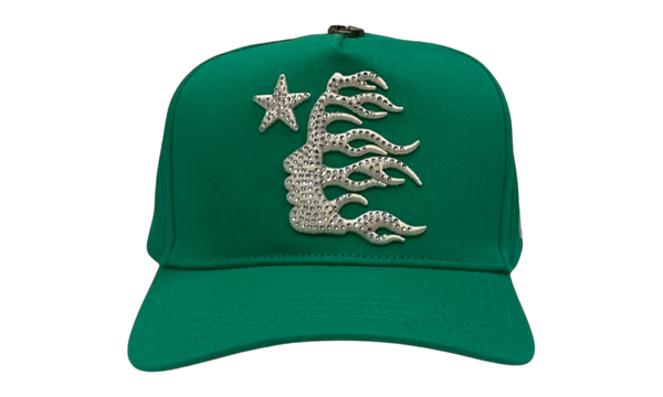 Hellstar Studios OG Logo Green Rhinestone Snapback-Bullseye Sneaker Boutique