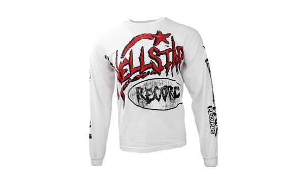 Hellstar Studios Records Longsleeve White T-Shirt-Bullseye Sneaker White Boutique