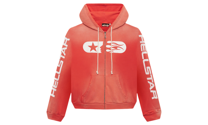 Hellstar Studios Red Zip-Up Hoodie-Bullseye Sneaker Boutique