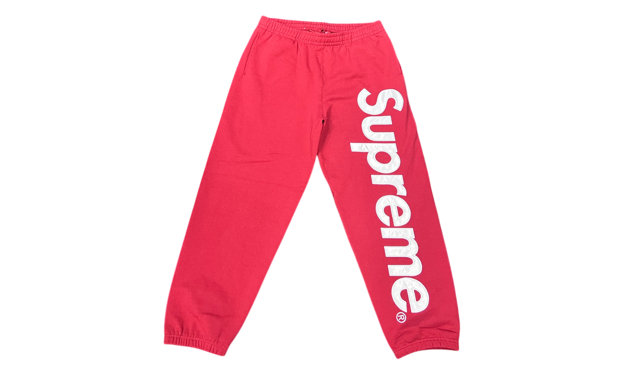 Supreme Satin Applique Red Sweatpants-Bullseye Sneaker Boutique