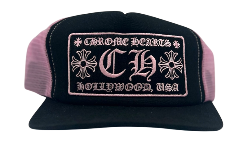 Chrome Hearts Black/Pink CH Hollywood Trucker-Bullseye Sneaker Boutique