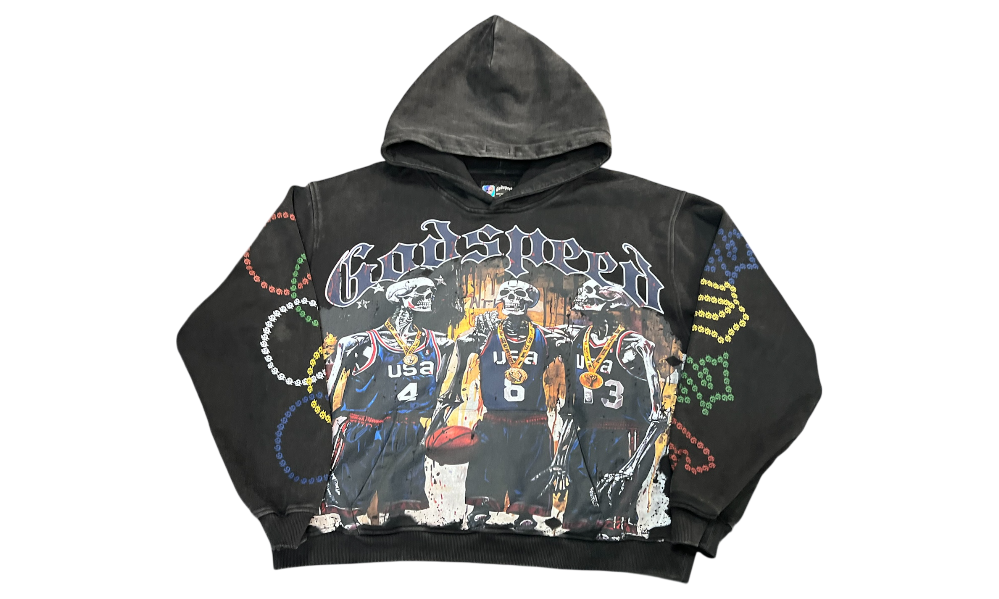 Godspeed Dream Team Washed Black Hoodie (PreOwned)-Bullseye Sneaker Boutique