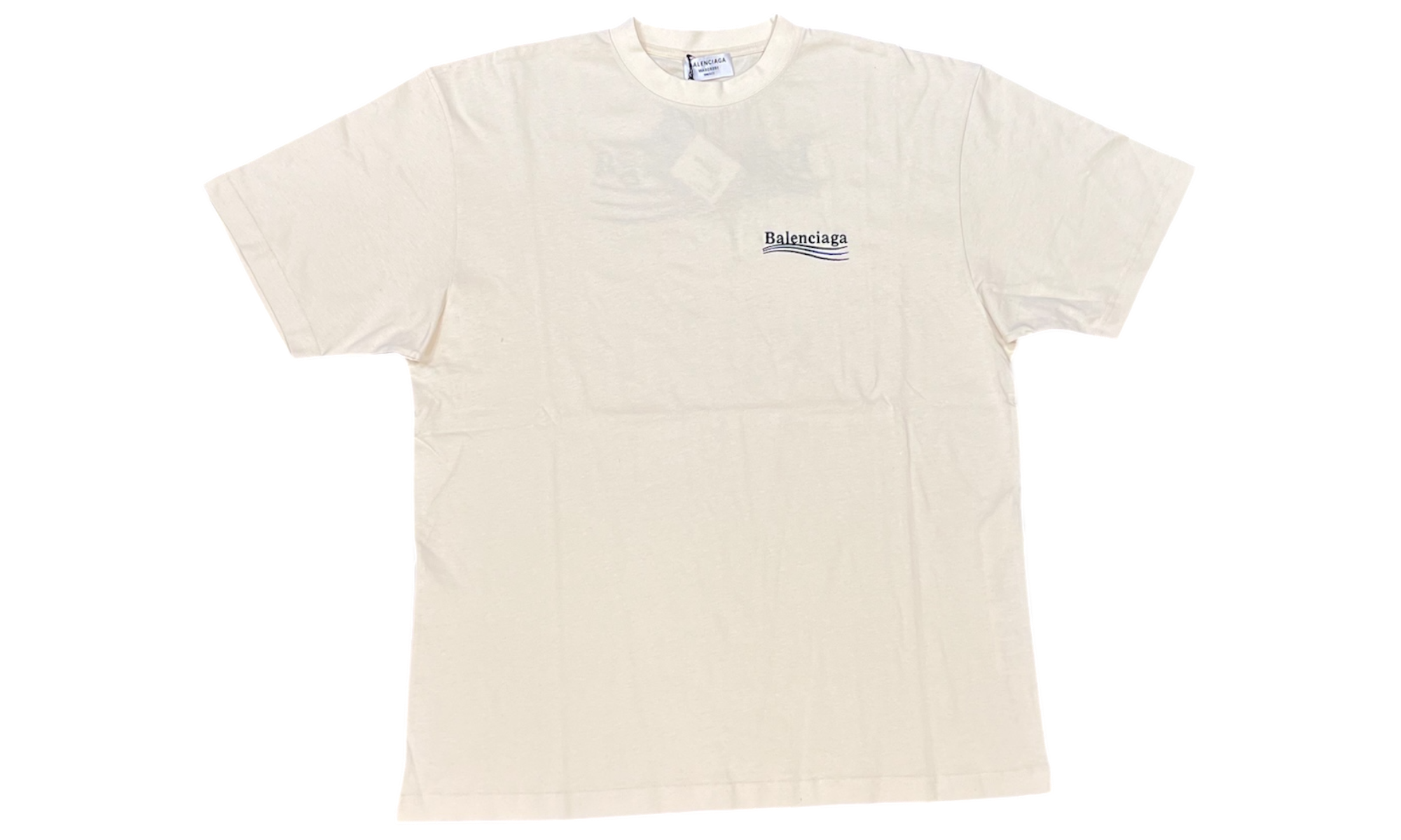 Balenciaga Political Campaign Logo Beige T-Shirt