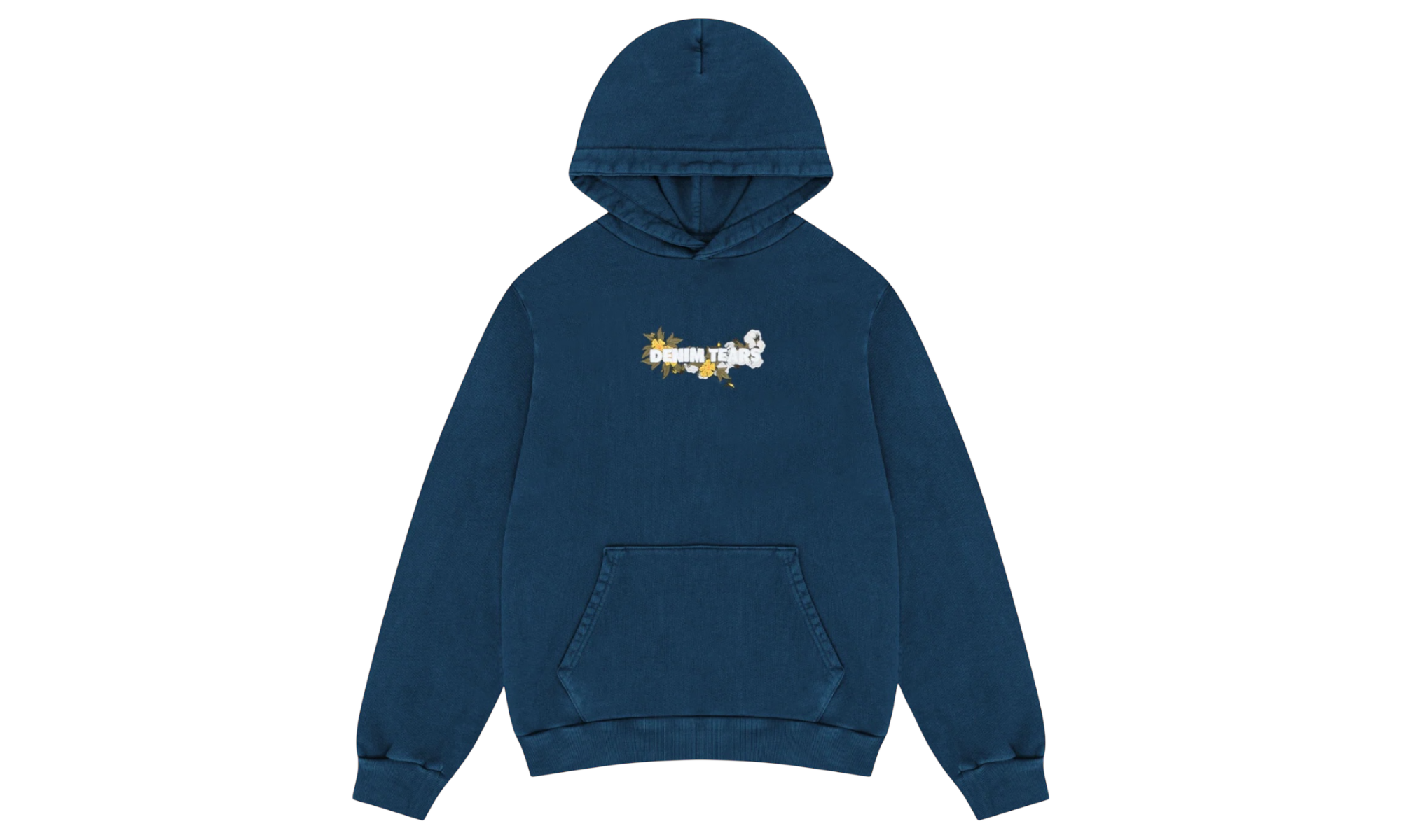 Denim Tears Embroidered Logo Navy Blue Hoodie