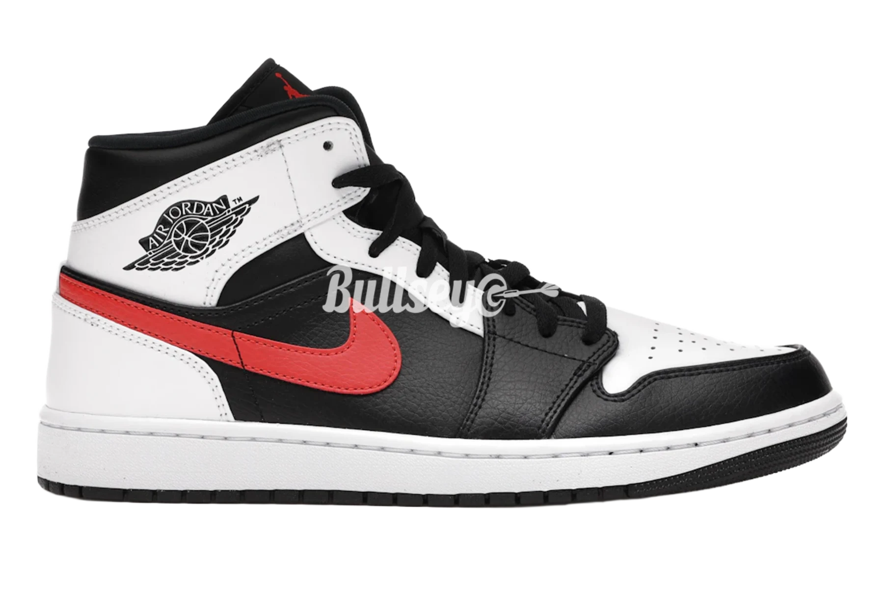 Jordan 1 Mid Black Chile Red White (Preowned)-Bullseye Sneaker Boutique