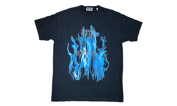 Kith Blue Flames Black T-Shirt-nike mercurial victory cr7 safari blue color black
