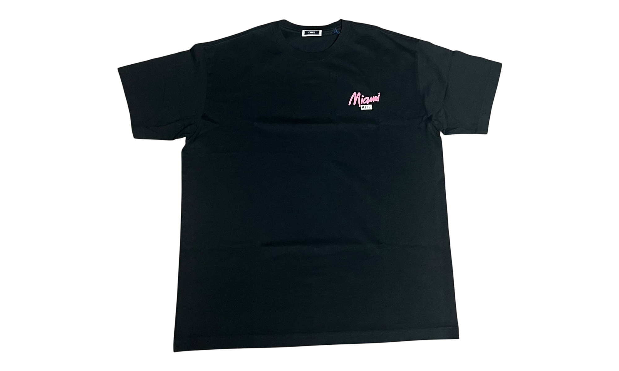 Kith Miami Flamingo Script Black T-Shirt-Bullseye Sneaker Boutique
