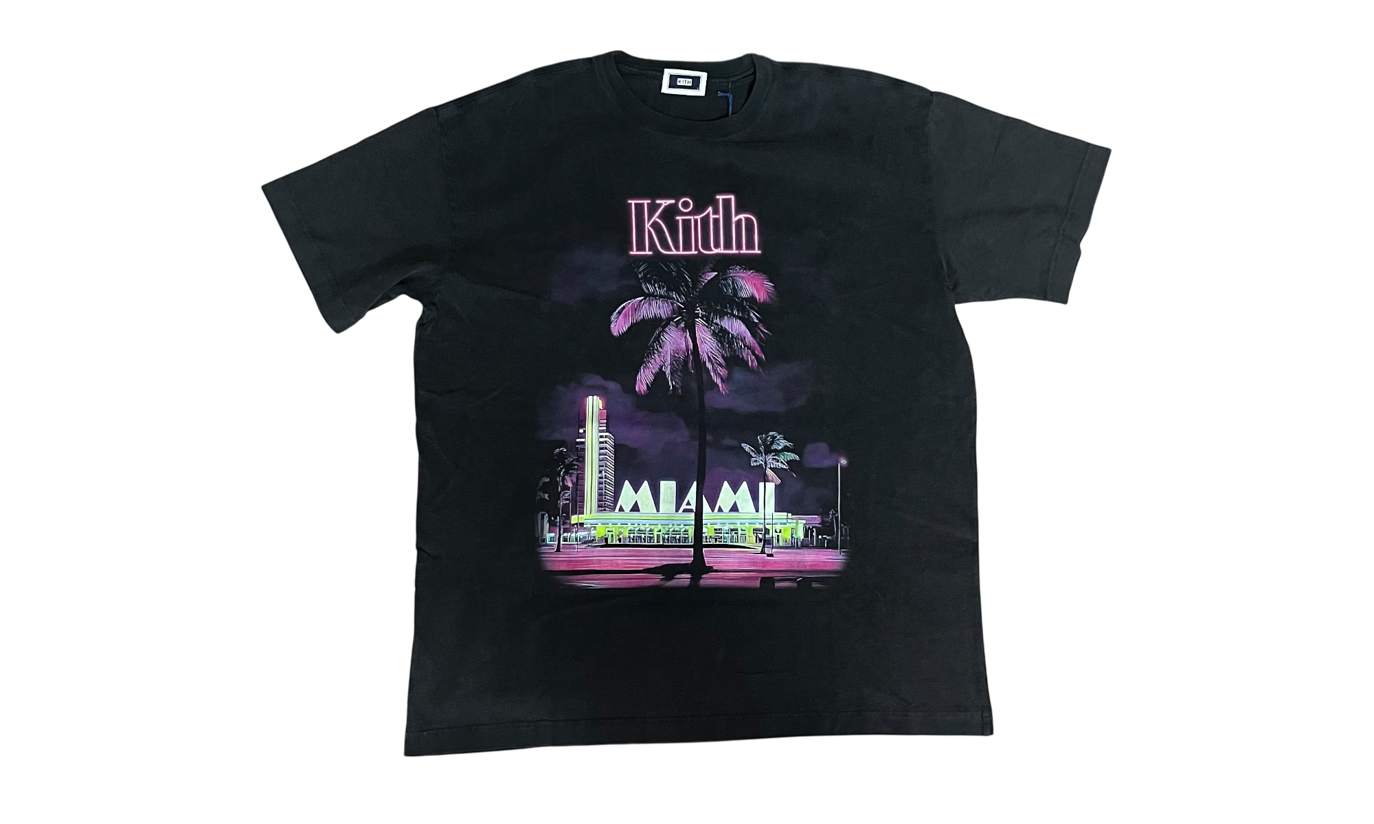 Kith Miami Neon Nights Black T-Shirt-Bullseye Sneaker Boutique