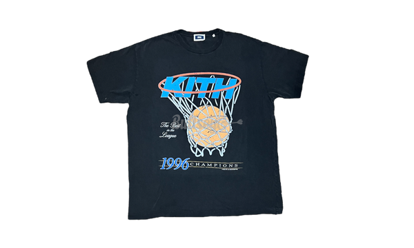 Kith x Knicks 1996 Champions Black T-Shirt-Sneaker tees and Streetwear clothing to match and wear with Boost 700 MVN sneakers Black Infrared