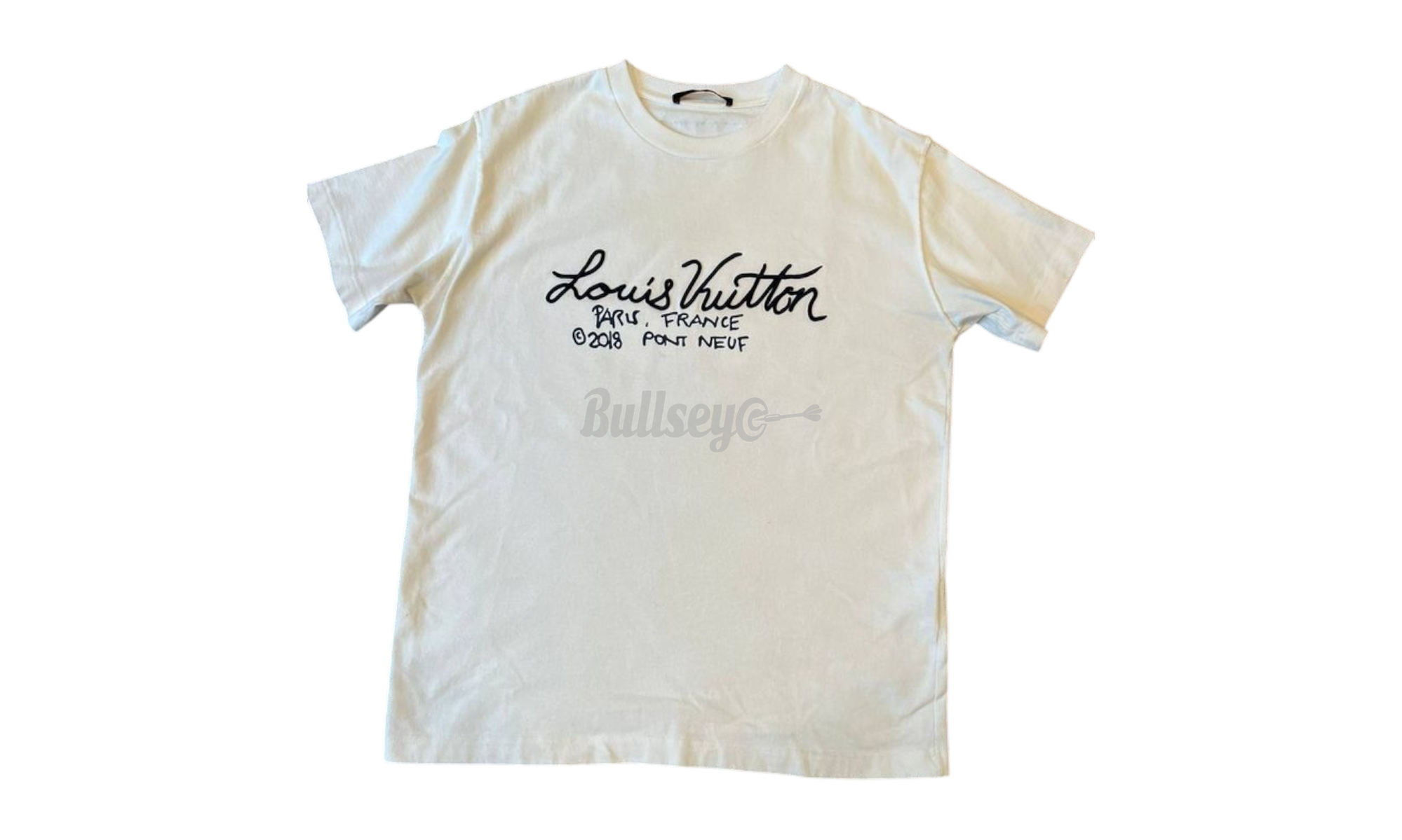 Louis Vuitton Script Logo White T-Shirt (PreOwned)-Bullseye Sneaker Boutique