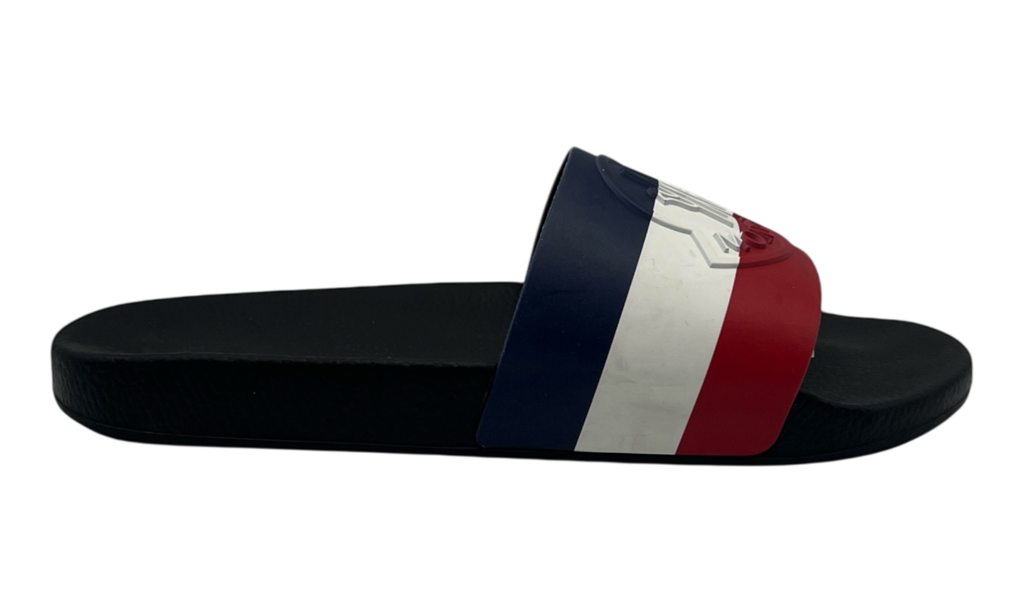 Moncler Basile Pool Slides "Black TriColour" (PreOwned)