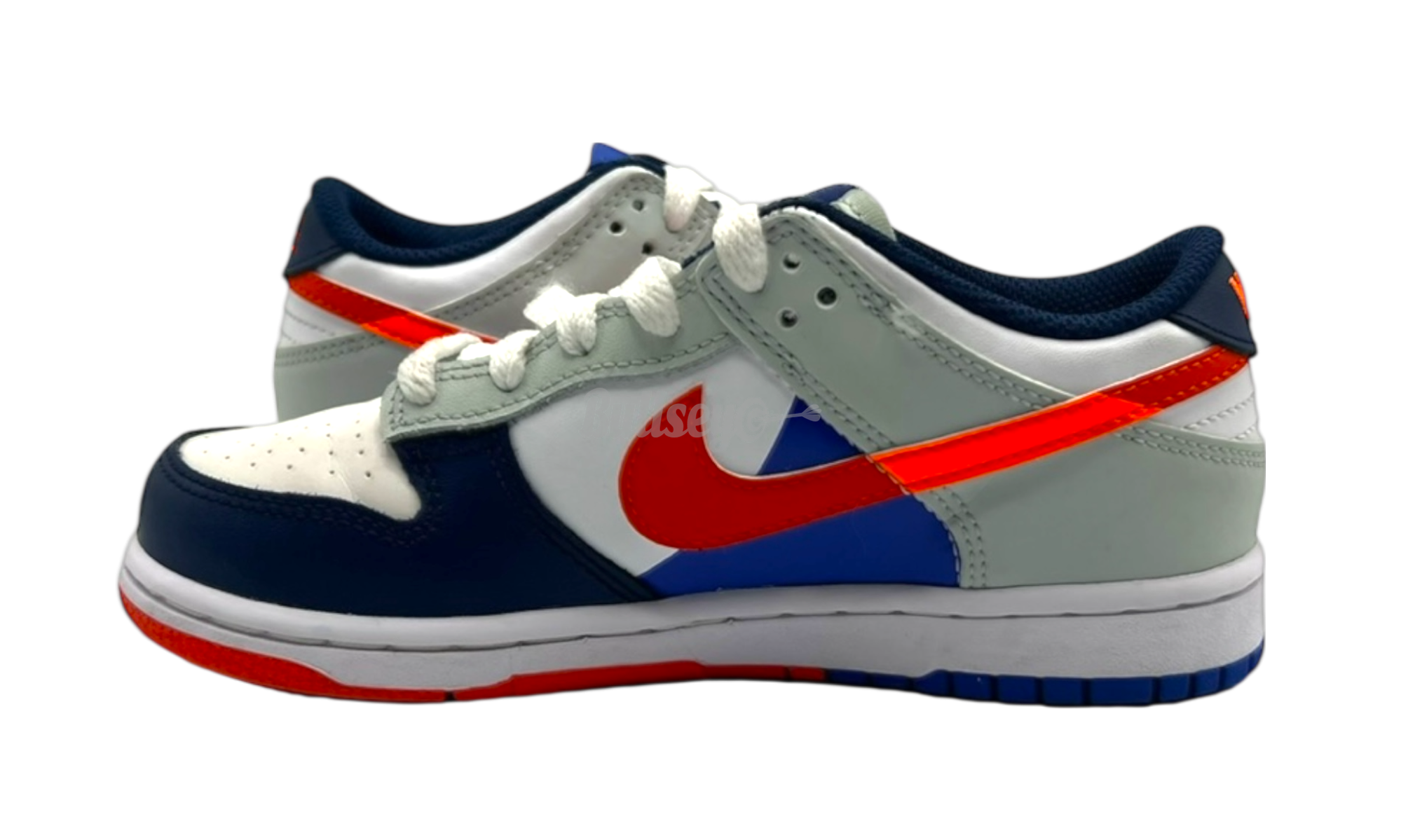 Nike Dunk Low SE "White Light Silver Midnight Navy" PS (Preowned) (No Box)