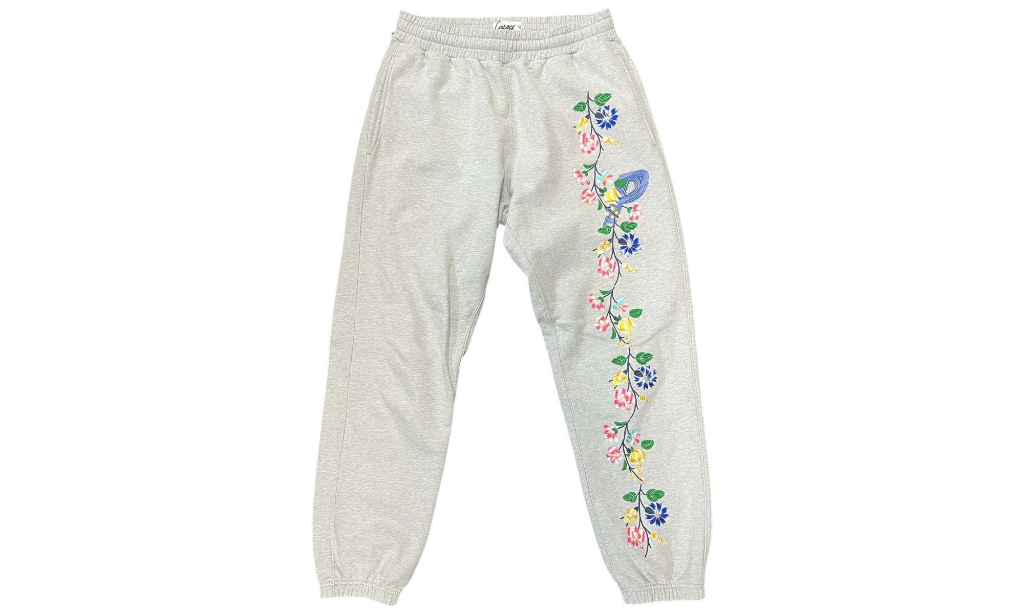 Palace Floral Logo Grey Sweatpants (PreOwned)-Bullseye Sneaker Boutique