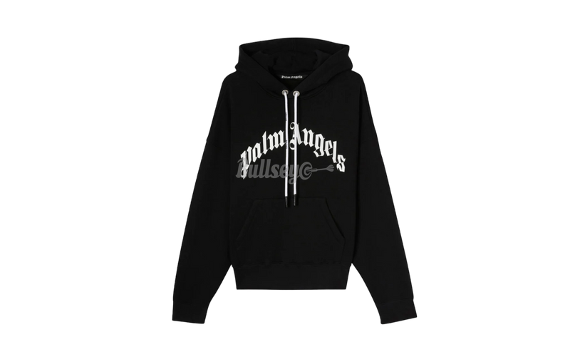 Palm Angels Curved Logo Black Hoodie-Bullseye Sneaker Boutique