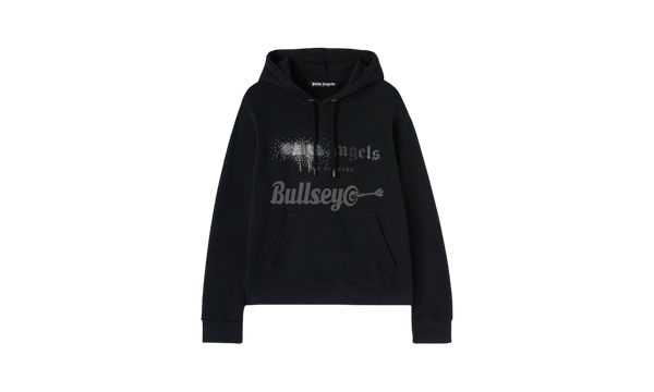 Palm Angels Rhinestone Sprayed Logo Popover Hoodie-high top sneakers in bicolour cotton