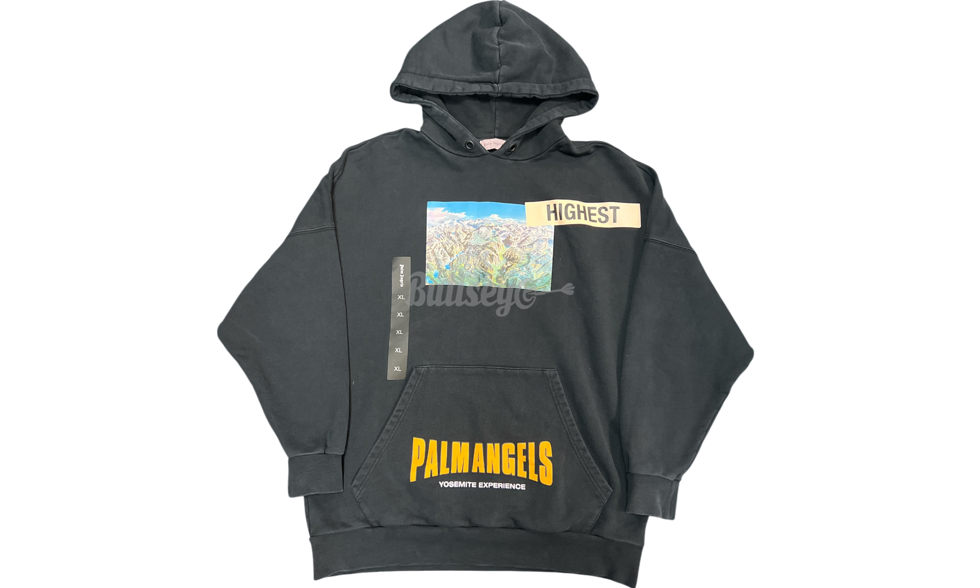 Palm Angels Yosemite Black Hoodie (PreOwned) (No Drawstrings)-Bullseye Sneaker Boutique