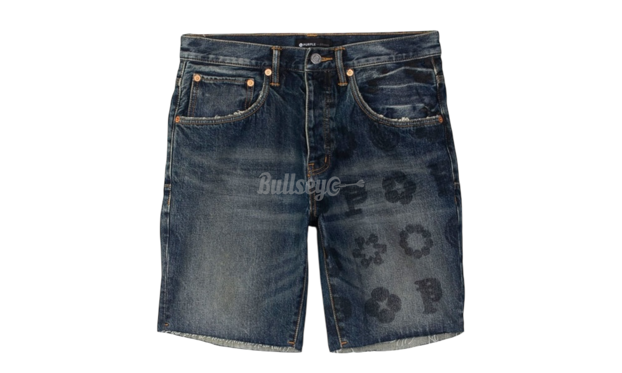 Purple-Brand Mid Rise Half Monogram Print Shorts (PreOwned)-Bullseye Sneaker Boutique