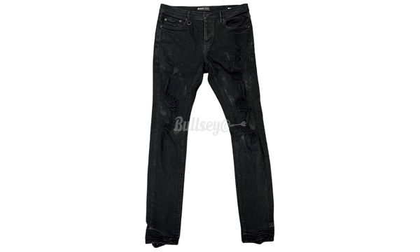 Purple Brand Stretch Destroyed Slim Oil Spill Black Jeans-Bullseye Sneaker Boutique