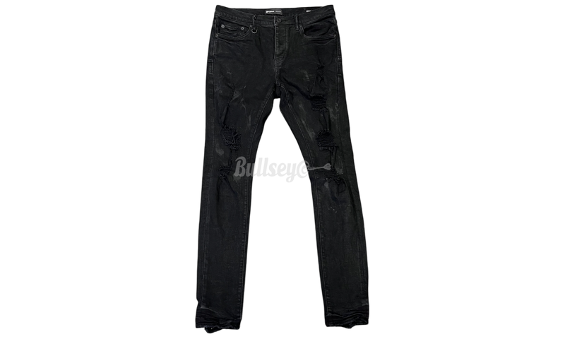 Purple Brand Stretch Destroyed Slim Oil Spill Black Jeans-Bullseye Sneaker Boutique